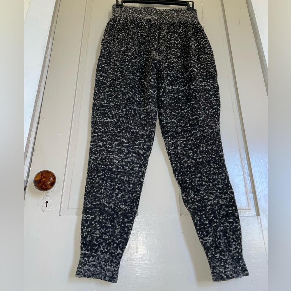 Moth Black and White Trousers Joggers Textured Fabric Wool Blend Cozy Stretchy - Picture 13 of 13
